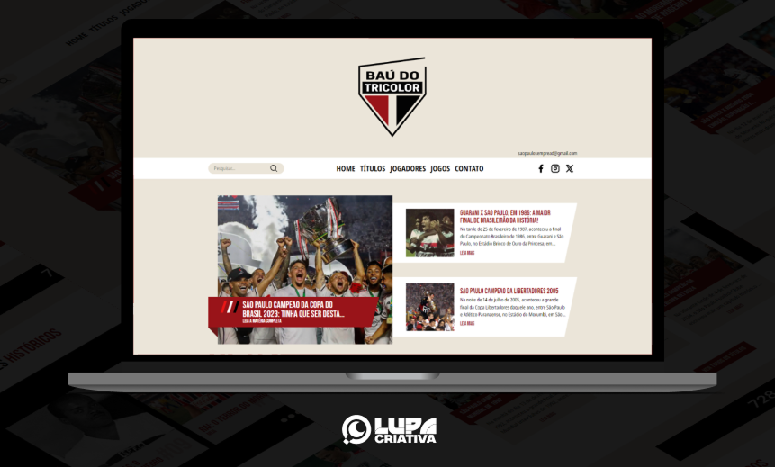 imagem do projeto finalizado: Blog - Baú do Tricolor