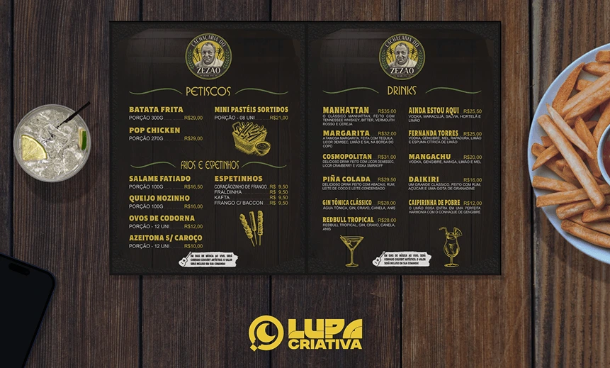 imagem do projeto finalizado: Cardápio - Cachaçaria do Zezão
